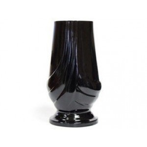 Ваза из полимергранита ВПЛ-1.008 Черная с серебрением